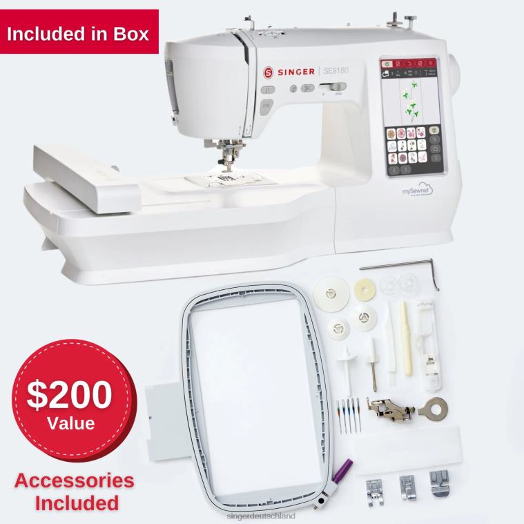 SINGER Se9180 Näh- und Stickmaschine und Rahmenpaket Maschinen NNX4F1