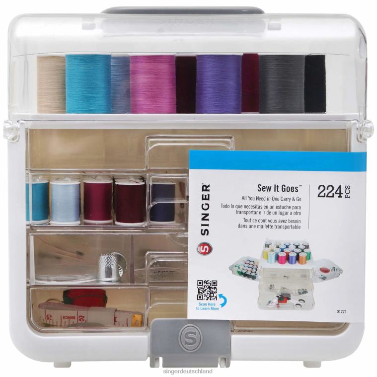 SINGER Sew-it-goes 224-teiliges Näh- und Bastel-Aufbewahrungsset in klassischen Farben Zubehör NNX4F95