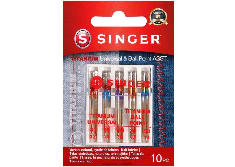 SINGER Titan-Universal- und Kugelspitznadeln verschiedene Größen Zubehör NNX4F87